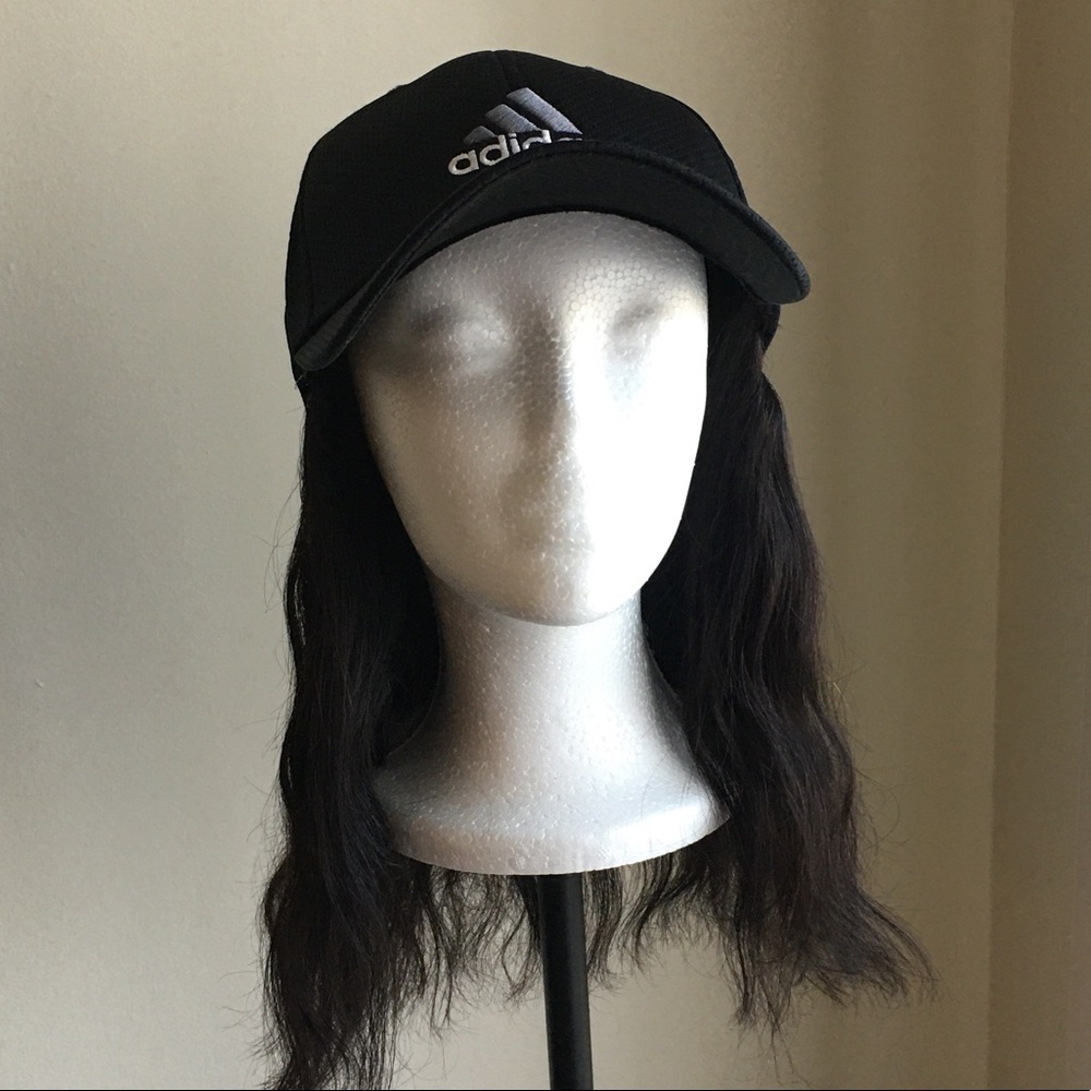 100% human hair attach to Adidas Hat